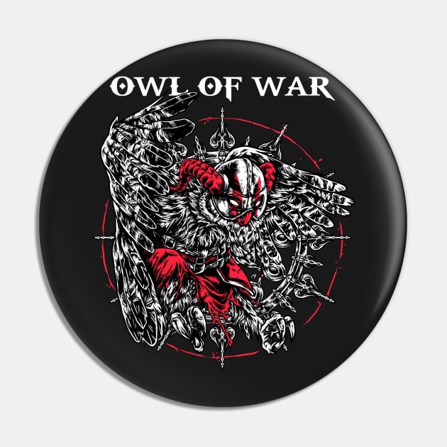 Owl of War Pin by redcolour