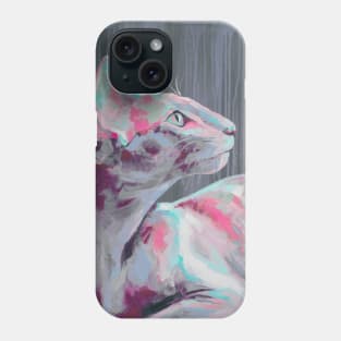 Conceptual abstract painting of a cat muzzle. Phone Case