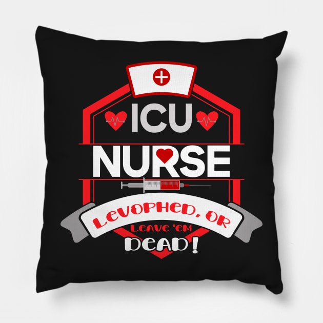 ICU Funny Nurse Christmas Pun Quote Hilarious Joke Idea Pillow by HomeCoquette