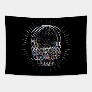 Glitch Skull Tapestry