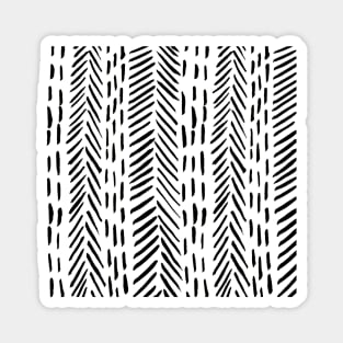 Abstract herringbone pattern - black Magnet