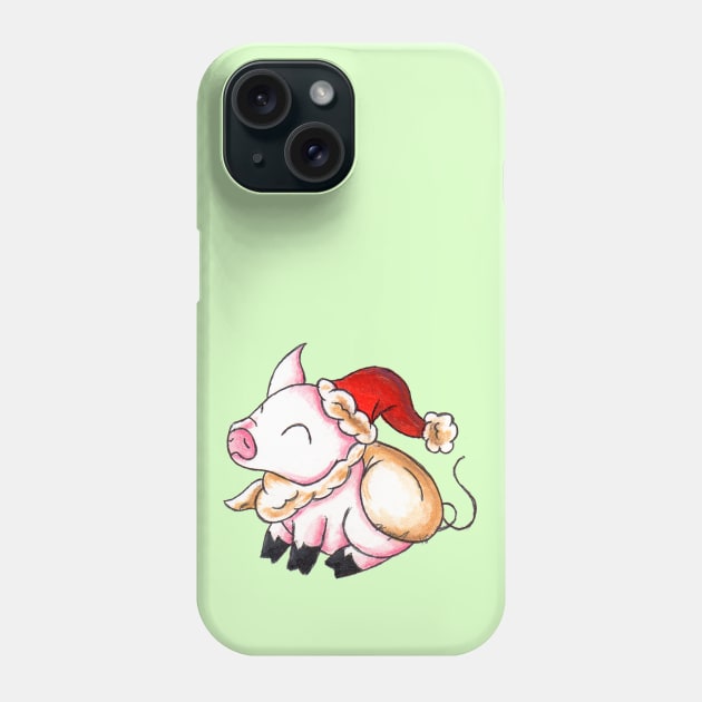 Santa Piggy Phone Case by KristenOKeefeArt