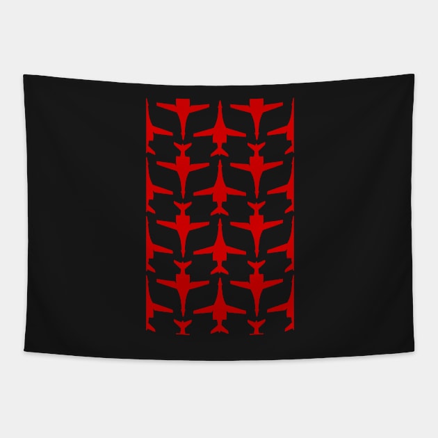 Rockwell B-1 Lancer - Red & Black Pattern Unswept Design Tapestry by PlaneJaneDesign