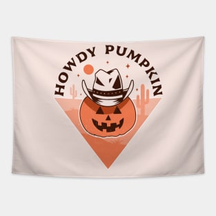 Howdy Pumpkin Cowboy Rodeo Western Country Fall Halloween Tapestry