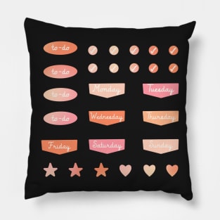 Back to School Pink and Coral Gradient Weekly Planner Pillow