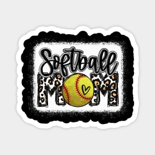 Softball Mom Leopard Magnet