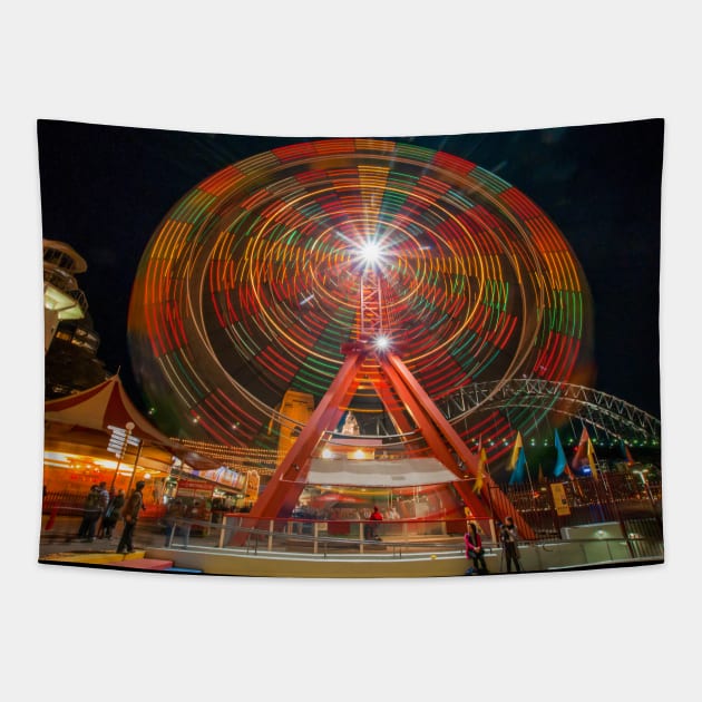 Ferris Wheel, Sydney's Luna Park, Sydney, NSW, Australia Tapestry by Upbeat Traveler