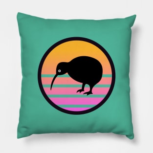 Kiwi Bird Retro Sun Pillow