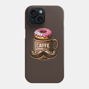 Donut and Coffee with Mustache Mug Phone Case