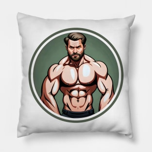 Muscular bearded dad Pillow