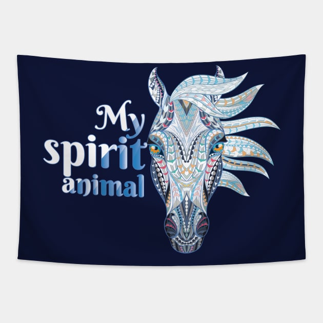 Horse Lover Design My Spirit Animal BoHo Graphic Tapestry by cinchwares