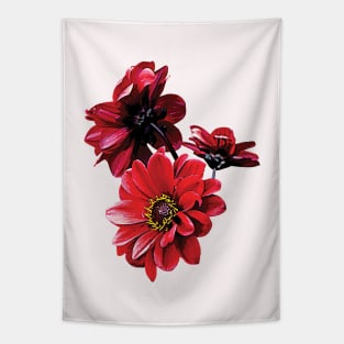 Red Zinnia Trio Tapestry