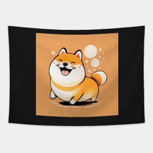 Super Cute Shiba Inu Dog Illustration Drawing Tapestry