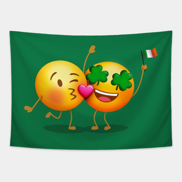 Kiss Me I'm Irish Emojis Tapestry by 513KellySt