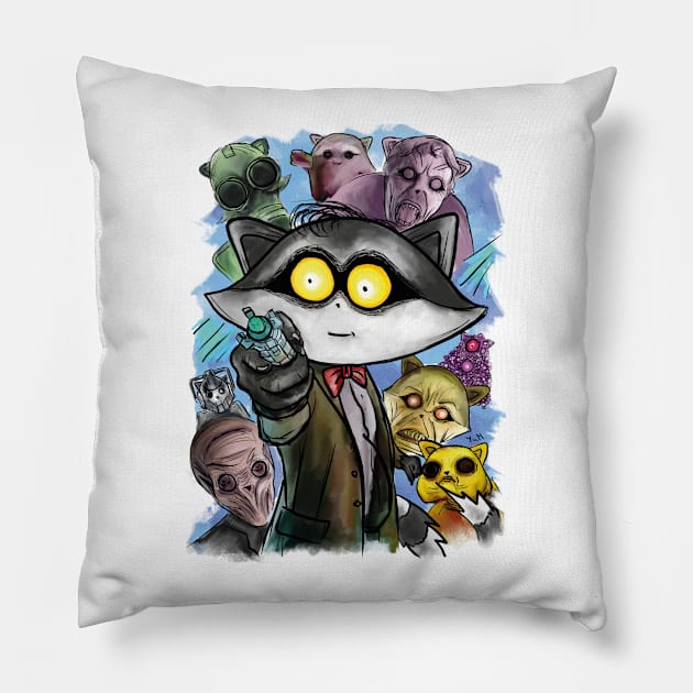 Dr. Who theme - RaccoonMadness.com Board Game Pillow by RaccoonMadness