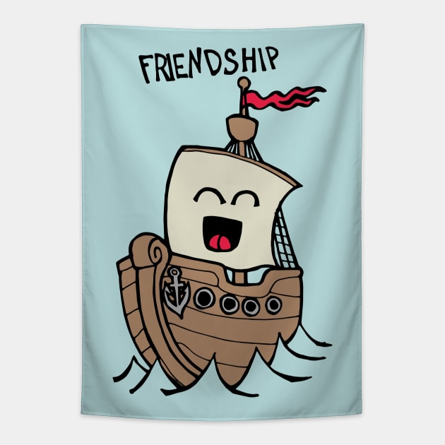 Friendship / Friend Ship Tapestry by Graograman