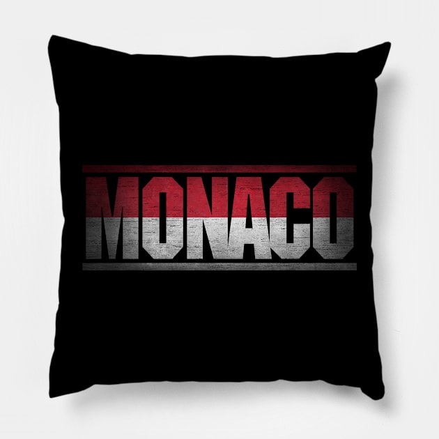 Monaco Retro Flag for Men Women Monaco National Pride Pillow by Henry jonh