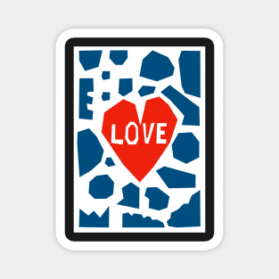 Love Heart Paper Cut Illustration Magnet