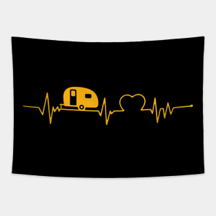 Funny Caravan ECG Camping Heart Rate Heart Curve Tapestry