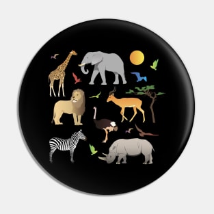 Safari Savanna Multiple Animals Pin