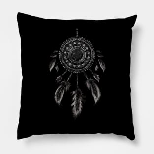 Distressed Dream Catcher - Native American Indian Feather Pillow
