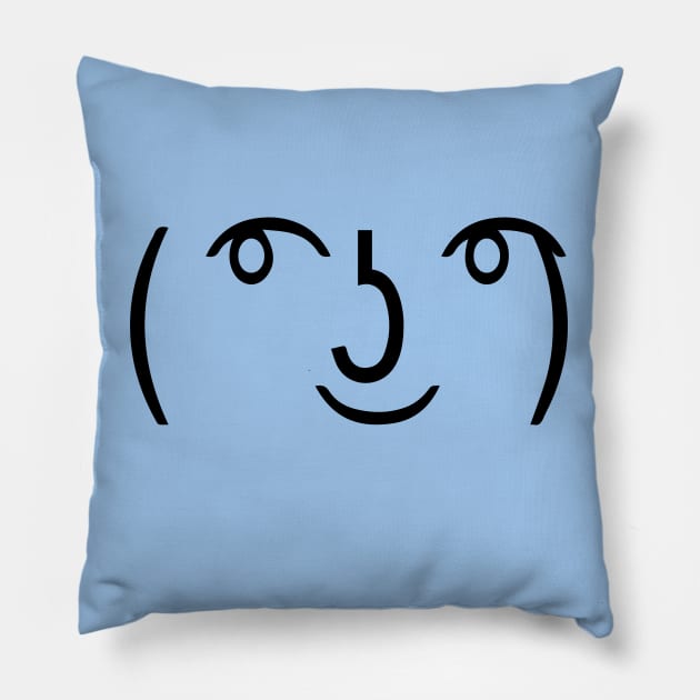 Black | ( ͡° ͜ʖ ͡°) Regular Lenny Face Pillow by MaknArt