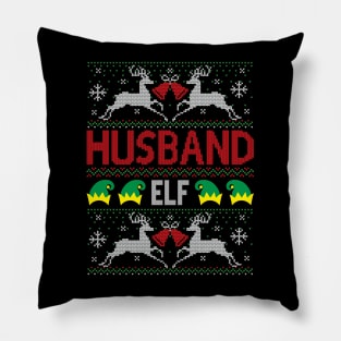 Husband Elf ugly christmas sweater Pillow