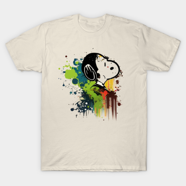 Discover Cute snoopy abstract Listening to music - Snoopy - T-Shirt