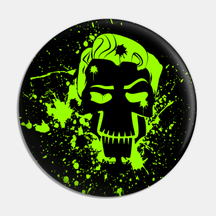 black skull, green blood Pin