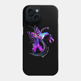 Hummingbird Holding Purple Ribbon Alzheimer's Awareness Phone Case