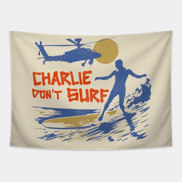 Charlie Don't Surf Tapestry by darklordpug