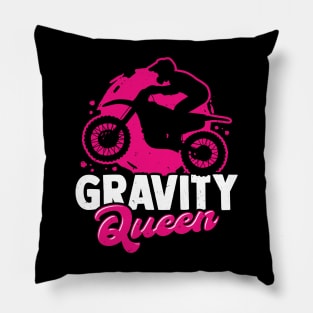 Gravity Queen Dirt Bike Racing Motocross Girl Gift Pillow