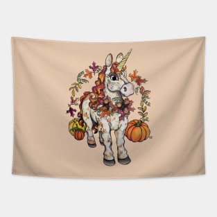 Pumpkin Spice Unicorn Tapestry