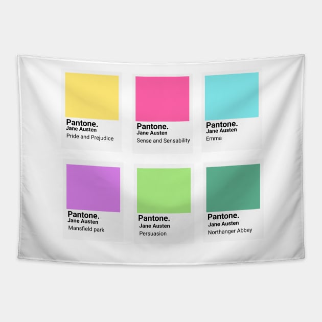 Jane Austen Pantone colours Tapestry by bookloversclub