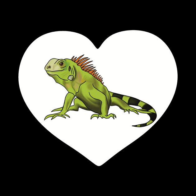 Iguana Heart for Iguana Lovers, White by Mochi Merch