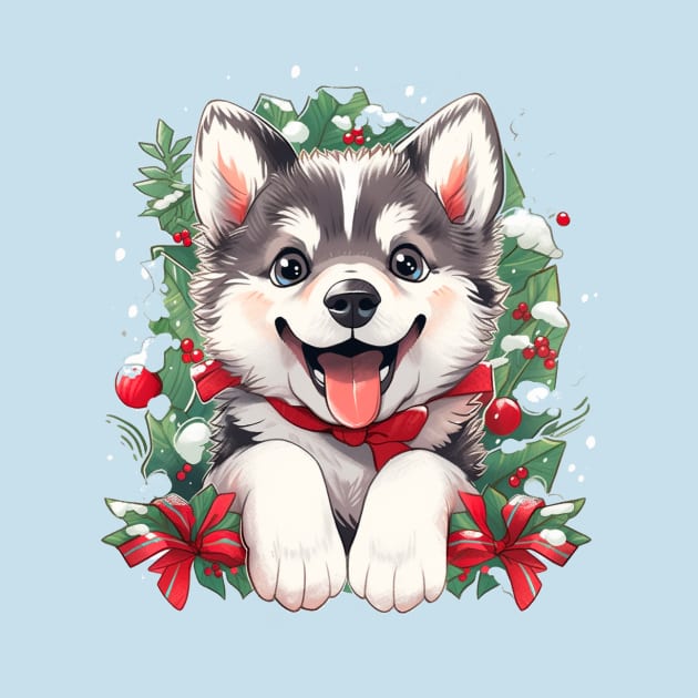 Festive Husky by CleverboyDsgns