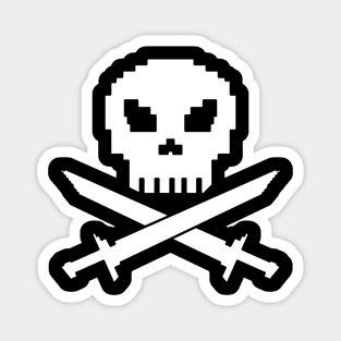 8Bit Video Gamer Pirate Skull Magnet