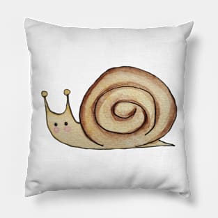 Snail Watercolor Seamless Pattern Pillow