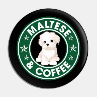 Maltese And Coffee Pin