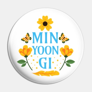 Min Yoongi - Floral Suga BTS Army - Min Yoon-gi Pin