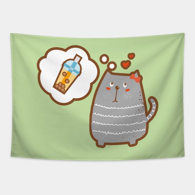 I dream of bubble tea Tapestry by rojakdesigns