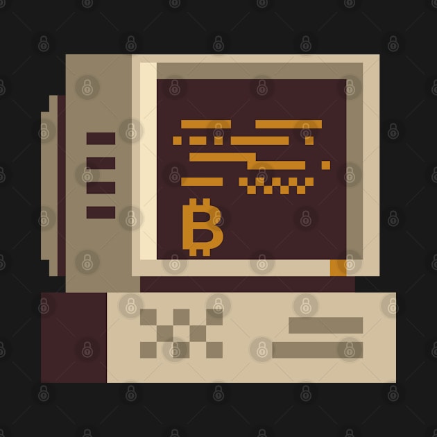 Bitcoin Old School Computer by RedSparkle 