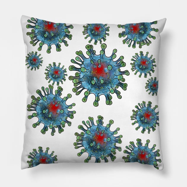 coronavirus corona virus Pillow by kexa