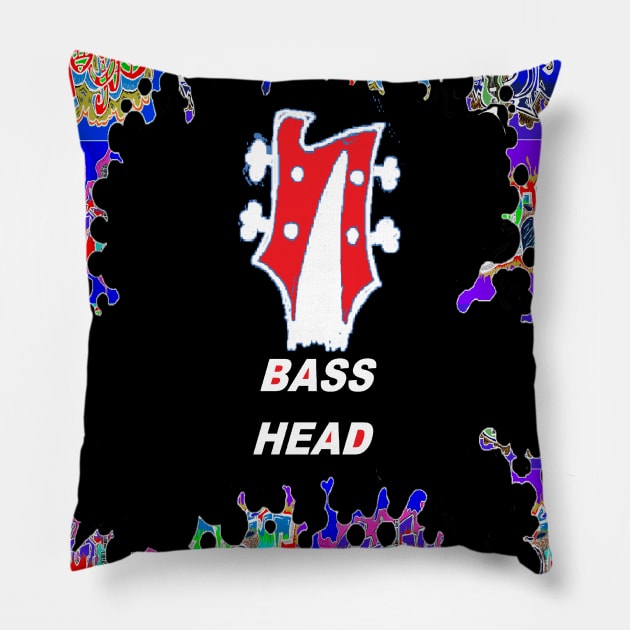 Bass Head 1 Pillow by LowEndGraphics