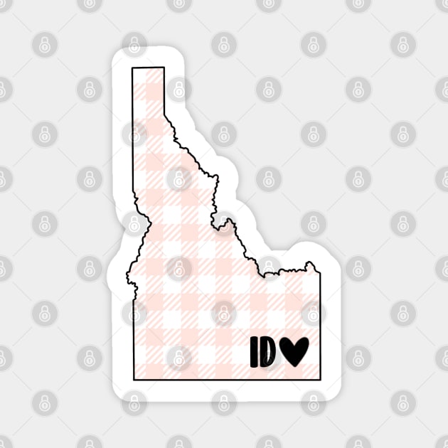 USA States: Idaho (pink plaid) Magnet by LetsOverThinkIt