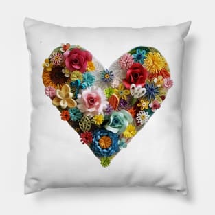 Printed Paper Quilling art. quilling heart.flower heart Pillow