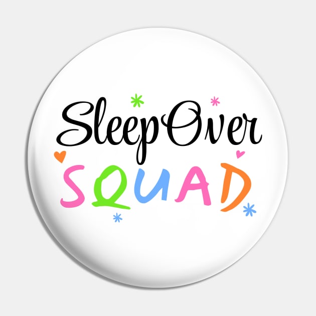 Sleepover Squad Slumber Party Pajamas Pin by BrightLightArts