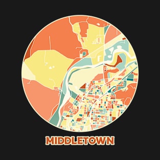 Middletown Ohio map in mozaique colors T-Shirt