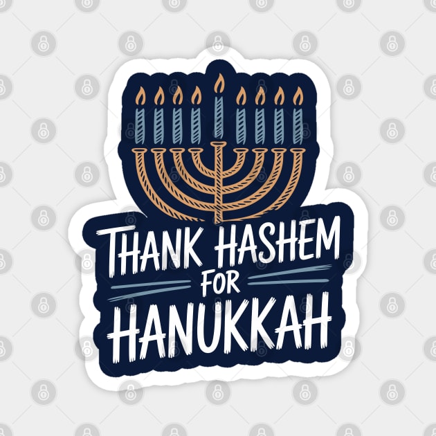 Thank HaShem for Hanukkah – Menorah Illustration Magnet by Thank HaShem