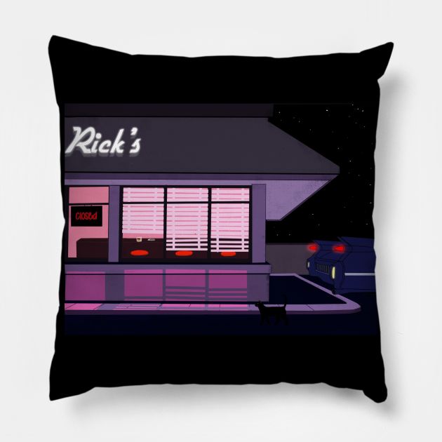 Late night at the diner Pillow by Tara_06